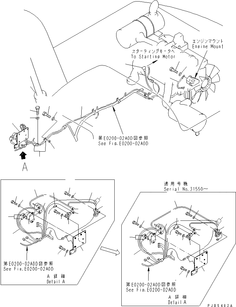 Схема запчастей Komatsu PC210-6 - ЭЛЕКТРОПРОВОДКА (ПРОВОДКА СТАРТЕРА)(№98-) ЭЛЕКТРИКА