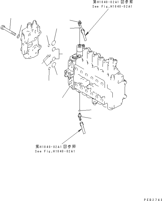 Схема запчастей Komatsu PC210-6 - ОСНОВН. КЛАПАН (КЛАПАН) ( АКТУАТОР) (КОМПЛЕКТ)(№9-979) ГИДРАВЛИКА