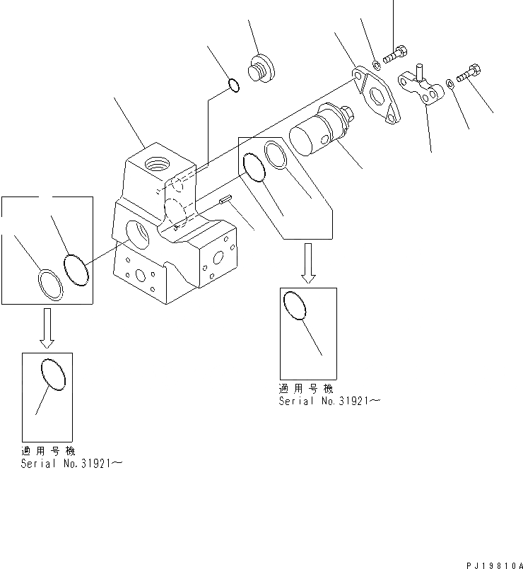 Схема запчастей Komatsu PC210-6 - НАВЕСНОЕ ОБОРУД-Е ( АКТУАТОР) (CROSS КЛАПАН¤ ПРАВ.) (КЛАПАН) ГИДРАВЛИКА