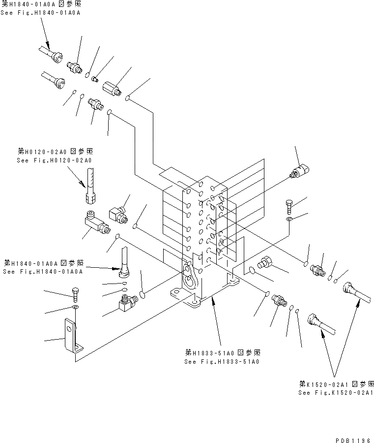 Схема запчастей Komatsu PC210-6 - РАСПРЕДЕЛИТ. КЛАПАН (С ДАТЧИКОМ)(№9-979) ГИДРАВЛИКА