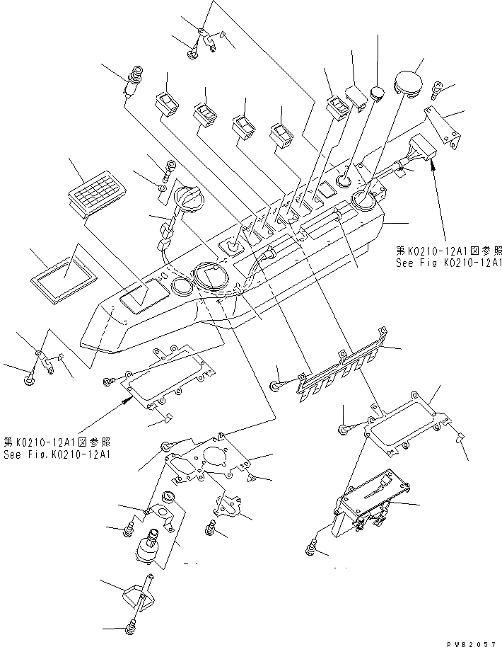 Схема запчастей Komatsu PC210-6 - КАБИНА (КРЫШКА ПАНЕЛИ) (С ОБОГРЕВ-ЛЕМ)(№-) КАБИНА ОПЕРАТОРА И СИСТЕМА УПРАВЛЕНИЯ