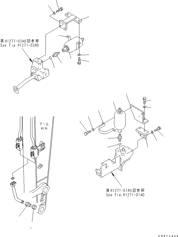 Схема запчастей Komatsu PC210-6 - ПЕРЕХОДНИК ДЛЯ МОЛОТА (ДЛЯ NIPPON PNEUMATIC)(№9-) РАБОЧЕЕ ОБОРУДОВАНИЕ