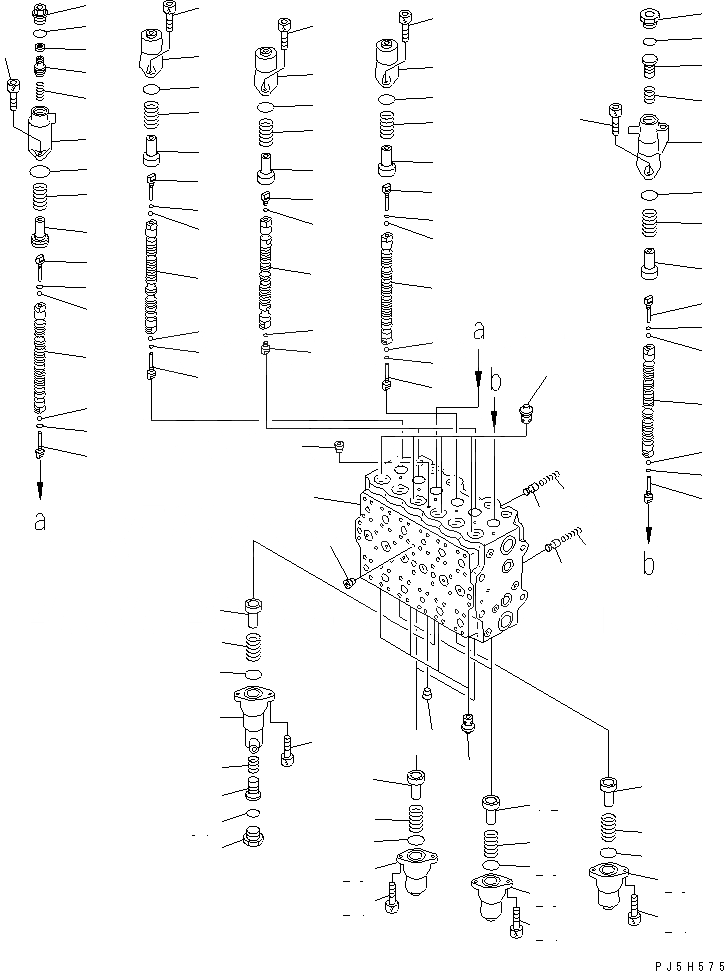 Схема запчастей Komatsu PC210-6 - ОСНОВН. КЛАПАН (-АКТУАТОР) (/) (БЕЗ КЛАПАН БЕЗОПАСНОСТИ)(№-979) ОСНОВН. КОМПОНЕНТЫ И РЕМКОМПЛЕКТЫ
