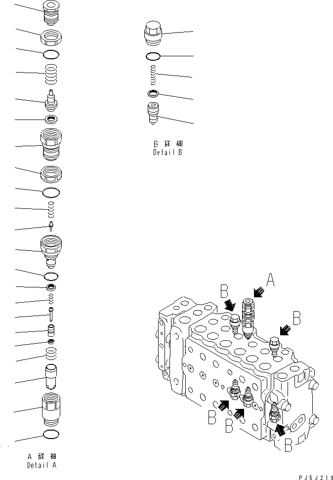 Схема запчастей Komatsu PC210-6 - ОСНОВН. КЛАПАН (-АКТУАТОР) (/)(№98-) ОСНОВН. КОМПОНЕНТЫ И РЕМКОМПЛЕКТЫ