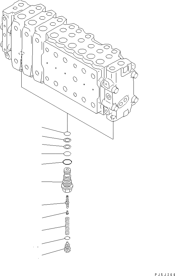 Схема запчастей Komatsu PC210-6 - ОСНОВН. КЛАПАН (-АКТУАТОР) (/)(№98-98) ОСНОВН. КОМПОНЕНТЫ И РЕМКОМПЛЕКТЫ