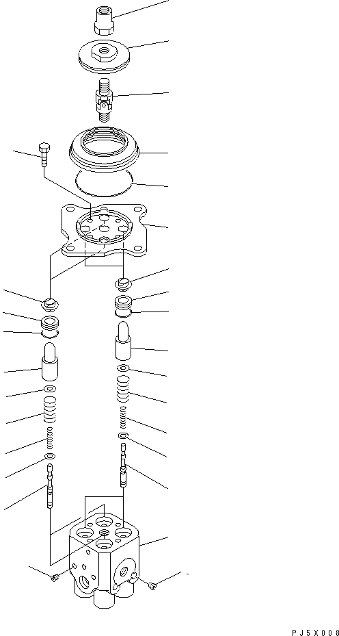 Схема запчастей Komatsu PC210-6 - КЛАПАН PPC(ДЛЯ РАБОЧ. ОБОРУД-Я) ОСНОВН. КОМПОНЕНТЫ И РЕМКОМПЛЕКТЫ