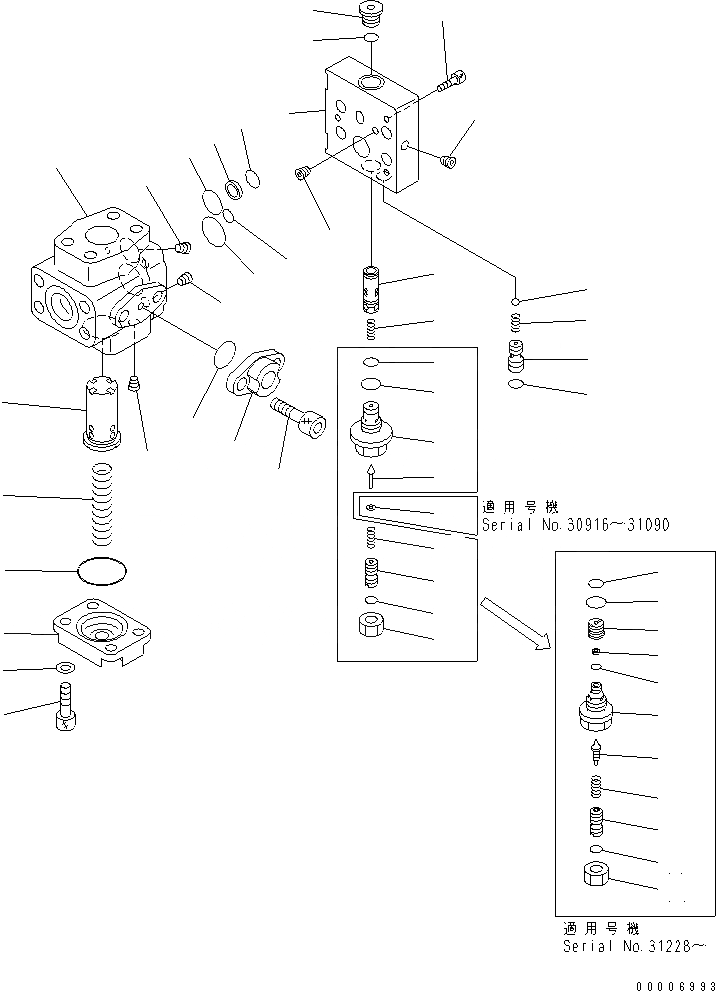 Схема запчастей Komatsu PC210-6 - ГЛАВН. КЛАПАН(№9-) ОСНОВН. КОМПОНЕНТЫ И РЕМКОМПЛЕКТЫ