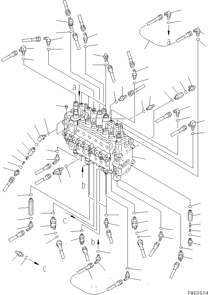 Схема запчастей Komatsu PC210-6 - ОСНОВН. КЛАПАН (КЛАПАН) (С СЕРВИСНЫЙ КЛАПАН)(№-) ГИДРАВЛИКА