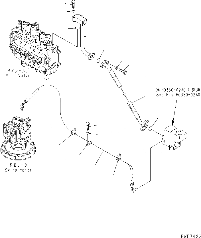 Схема запчастей Komatsu PC210-6 - ВОЗВРАТНАЯ ЛИНИЯ(ШЛАНГИ)(№99-) ГИДРАВЛИКА