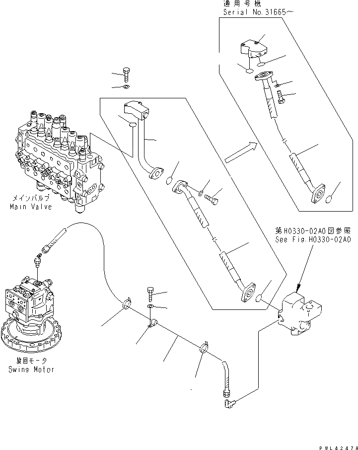 Схема запчастей Komatsu PC210-6 - ВОЗВРАТНАЯ ЛИНИЯ(ШЛАНГИ)(№-) ГИДРАВЛИКА