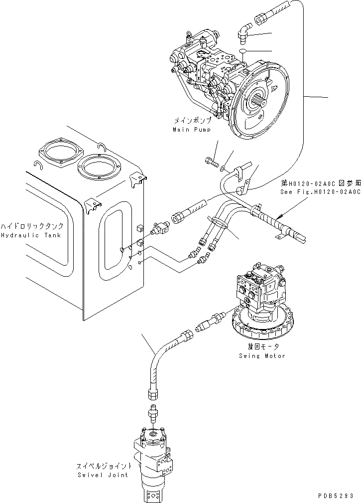 Схема запчастей Komatsu PC210-6 - ВОЗВРАТН. ЛИНИЯ(№9-979) ГИДРАВЛИКА