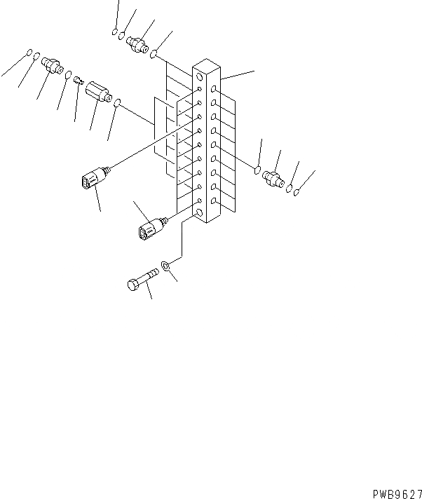 Схема запчастей Komatsu PC210-6 - БЛОК ПЕРЕКЛЮЧЕНИЯ ДАВЛЕНИЯ (С ДАТЧИКОМ)(№-) ГИДРАВЛИКА