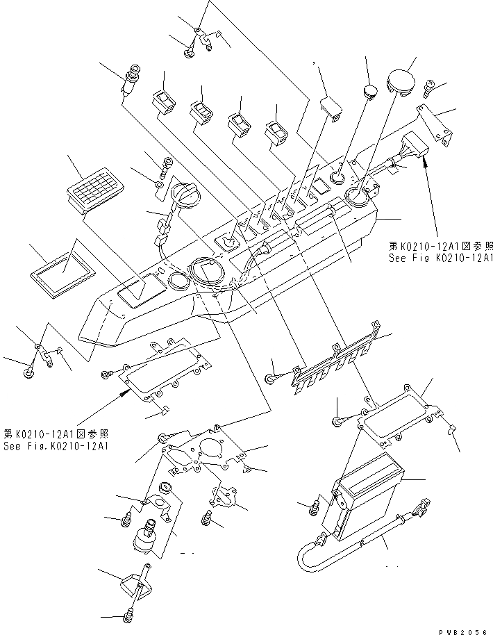 Схема запчастей Komatsu PC210-6 - КАБИНА (КРЫШКА ПАНЕЛИ)(№-) КАБИНА ОПЕРАТОРА И СИСТЕМА УПРАВЛЕНИЯ