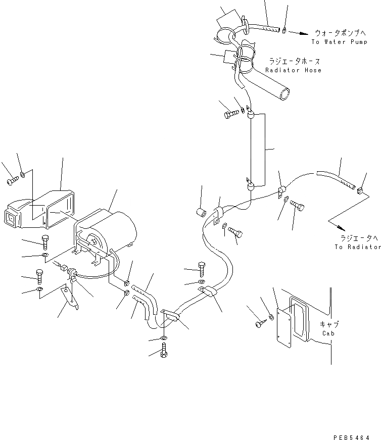 Схема запчастей Komatsu PC210-6 - ОБОГРЕВАТЕЛЬ. (ВЫСОК. ЕМК.) ( KCAL) (С DIODE)(№9-979) КАБИНА ОПЕРАТОРА И СИСТЕМА УПРАВЛЕНИЯ