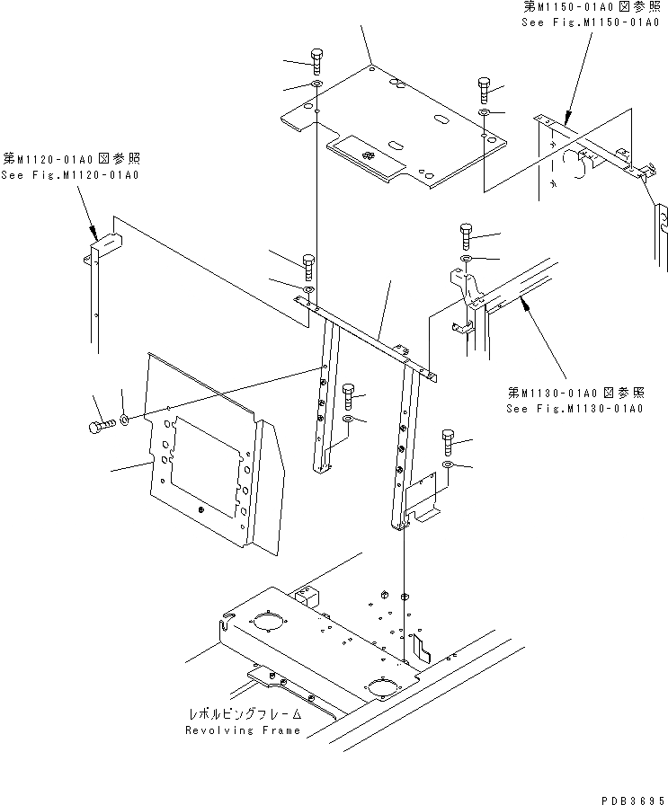 Схема запчастей Komatsu PC210-6 - ПЕРЕГОРОДКА. (С КОНДИЦИОНЕРОМ) (С F.O.P.S)(№9-9) ЧАСТИ КОРПУСА