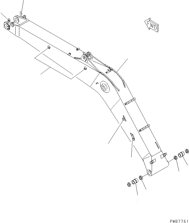 Схема запчастей Komatsu PC210-6 - СТРЕЛА (УСИЛ.) (С ДОПОЛН. ГИДРОЛИНИЕЙ) (ДЛЯ COMPONENT)(№8-) РАБОЧЕЕ ОБОРУДОВАНИЕ