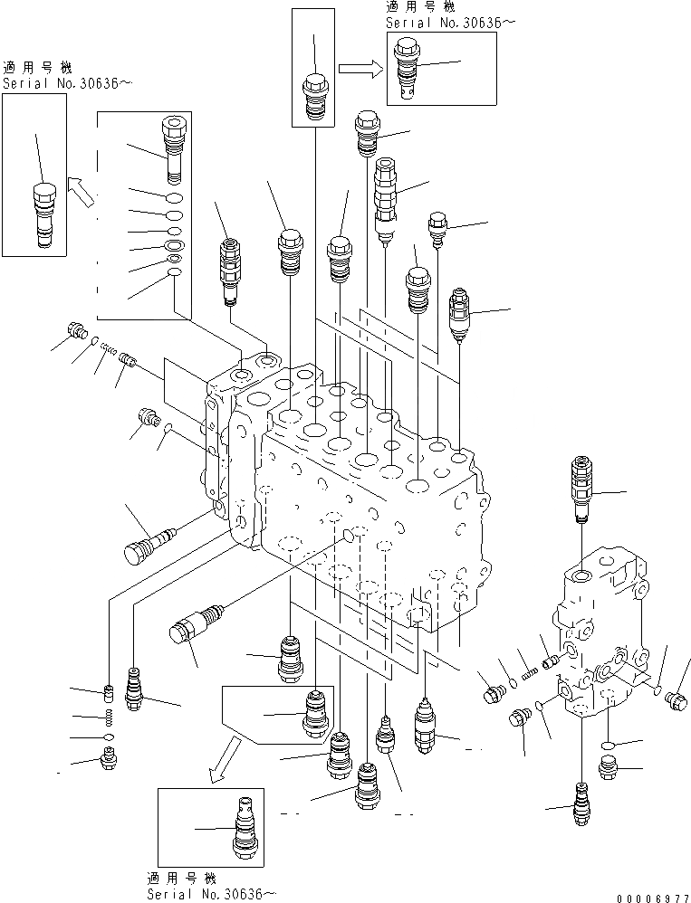 Схема запчастей Komatsu PC210-6 - ОСНОВН. КЛАПАН (-АКТУАТОР) (/) (БЕЗ КЛАПАН БЕЗОПАСНОСТИ)(№-9) ОСНОВН. КОМПОНЕНТЫ И РЕМКОМПЛЕКТЫ