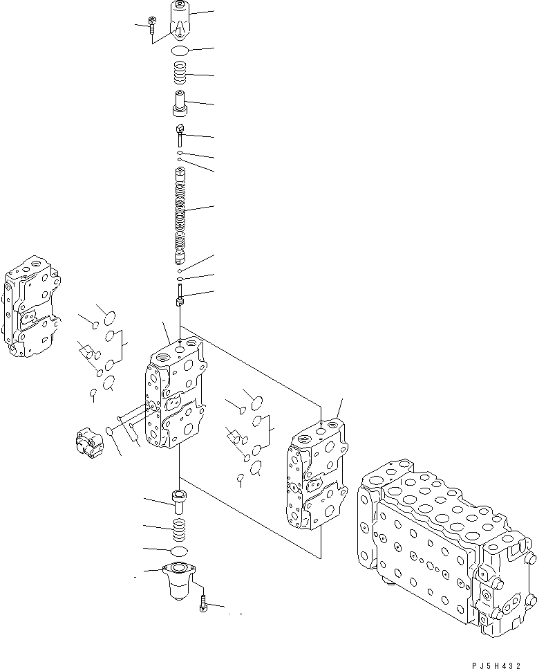 Схема запчастей Komatsu PC210-6 - ОСНОВН. КЛАПАН (-АКТУАТОР) (/)(№9-98) ОСНОВН. КОМПОНЕНТЫ И РЕМКОМПЛЕКТЫ