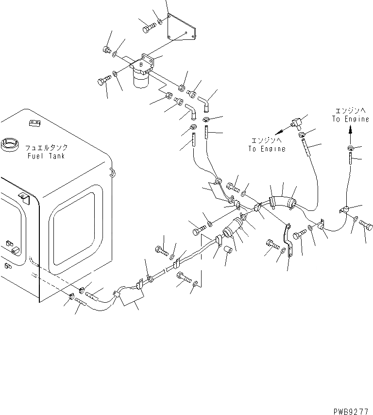 Схема запчастей Komatsu PC210-6K - ТОПЛИВНАЯ ЛИНИЯ (С ВОДООТДЕЛИТЕЛЕМ)(№K-) ТОПЛИВН. БАК. AND КОМПОНЕНТЫ