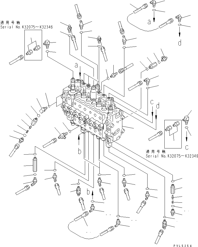 Схема запчастей Komatsu PC210-6K - ОСНОВН. КЛАПАН (СОЕДИНИТЕЛЬН. ЧАСТИ) ( АКТУАТОР)(№K7-) ГИДРАВЛИКА