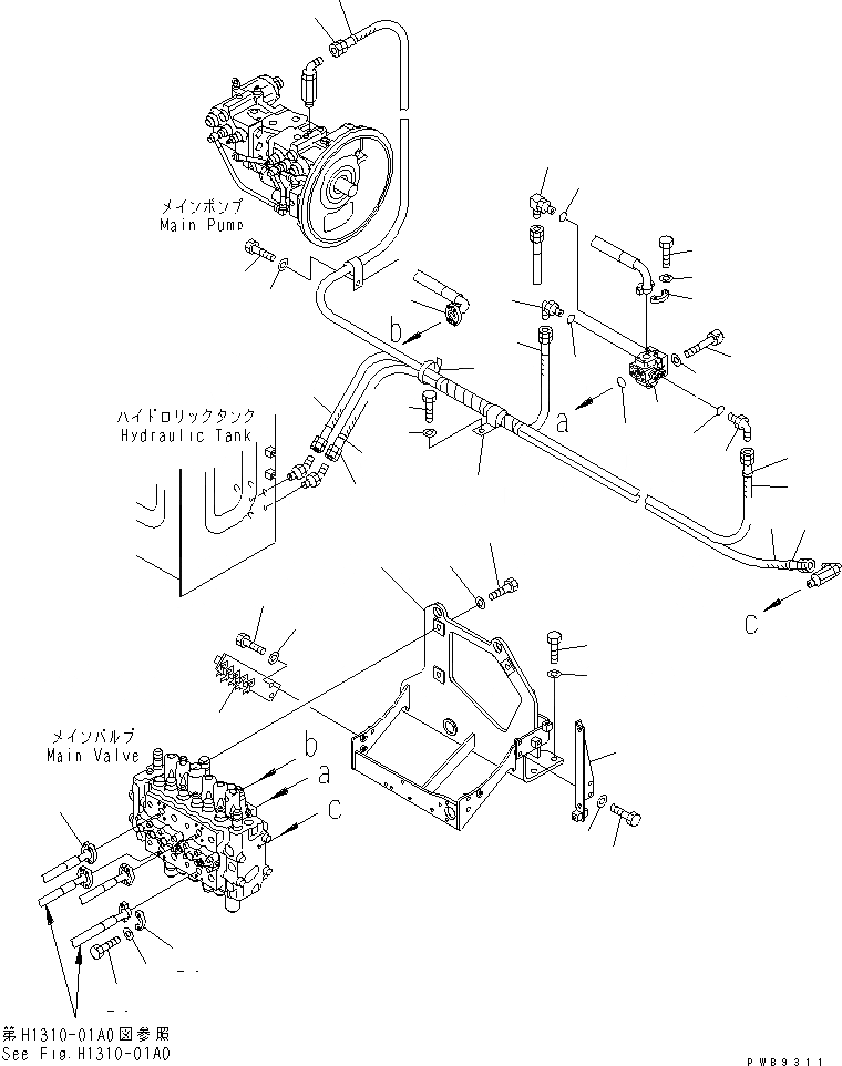 Схема запчастей Komatsu PC210-6K - ОСНОВН. КЛАПАН (КОРПУС КЛАПАНА)(№K-) ГИДРАВЛИКА