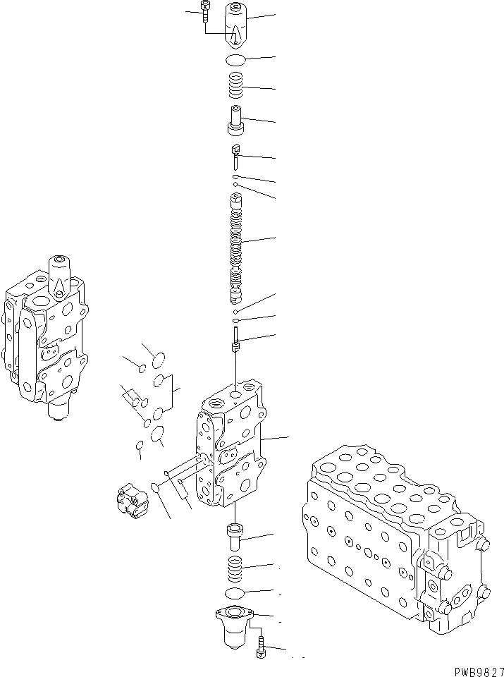 Схема запчастей Komatsu PC210-6K - ОСНОВН. КЛАПАН (-АКТУАТОР) (/)(№K-K79) ГИДРАВЛИКА