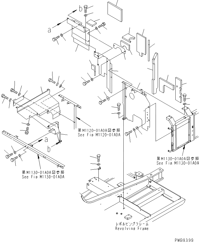 Схема запчастей Komatsu PC210-6K - ПЕРЕГОРОДКА. (КАБИНА)(№K-K) ЧАСТИ КОРПУСА