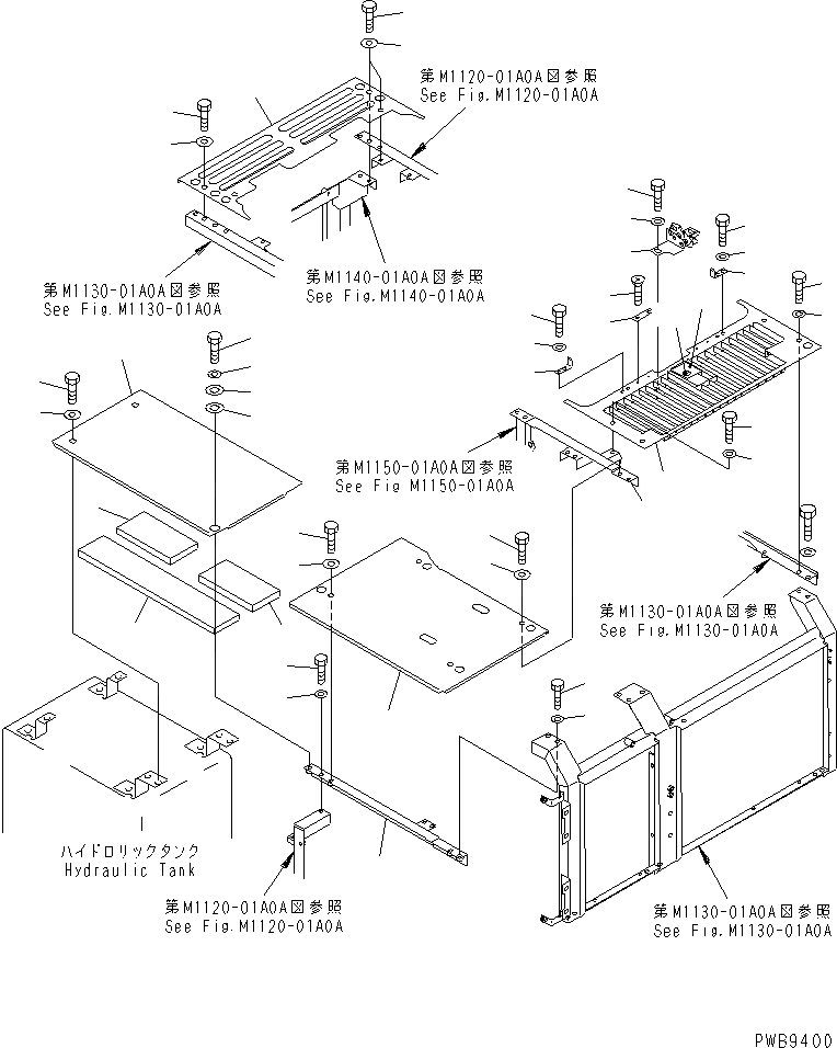 Схема запчастей Komatsu PC210-6K - КРЫШКА(КАБИНА) (ВЕРХН.)(№K-) ЧАСТИ КОРПУСА