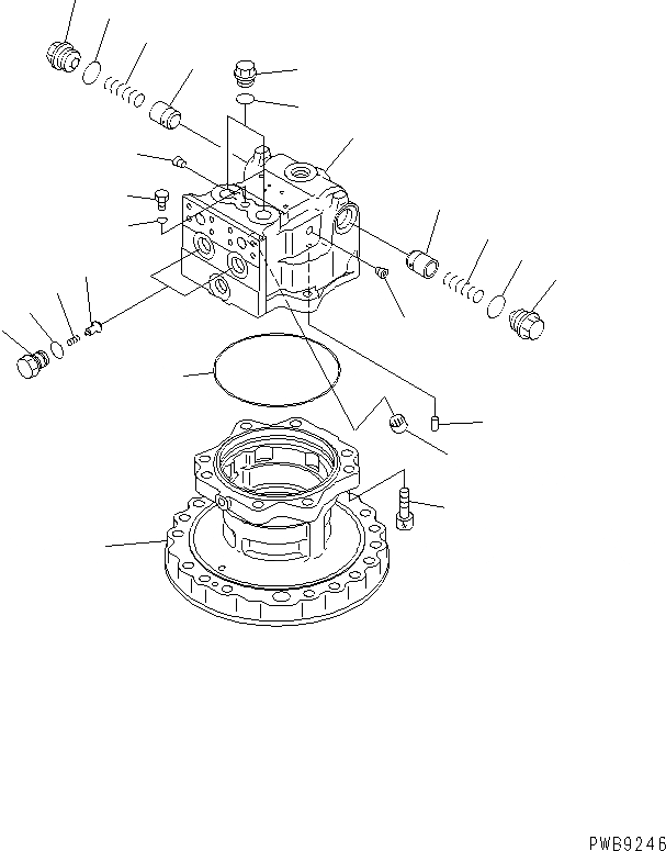 Схема запчастей Komatsu PC210-6K - МОТОР ПОВОРОТА (/)(№K9-) ПОВОРОТН. КРУГ И КОМПОНЕНТЫ