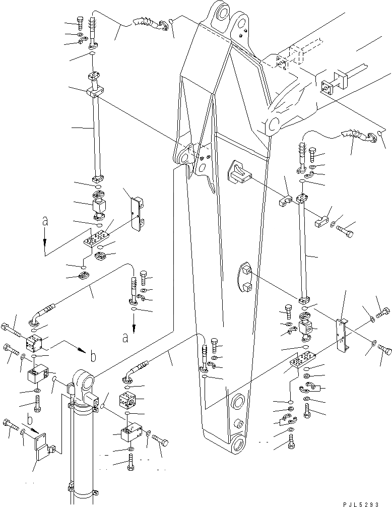 Схема запчастей Komatsu PC210-6K - РУКОЯТЬ (.9M) (ДОПОЛН. ГИДРОЛИНИЯ) (ГРЕЙФЕРН. ЛИНИЯ)(№K-) РАБОЧЕЕ ОБОРУДОВАНИЕ