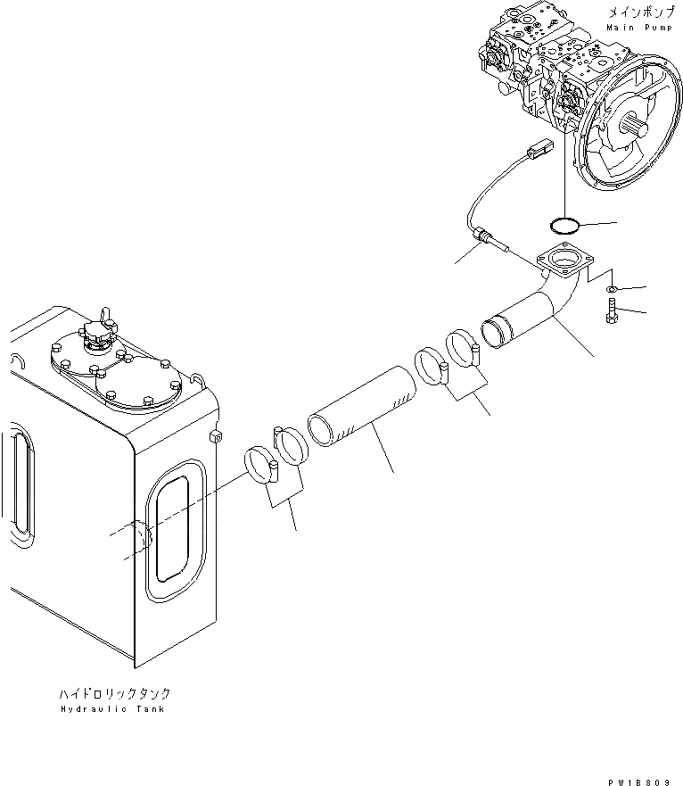 Схема запчастей Komatsu PC210-7-CG - ВСАСЫВ. ЛИНИЯ ГИДРАВЛИКА