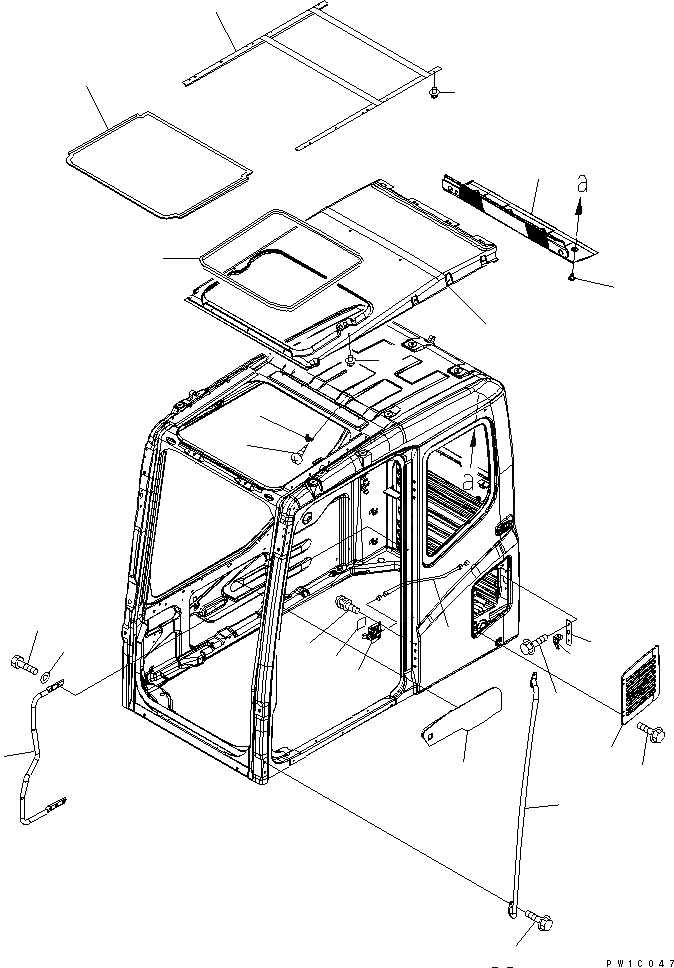 Схема запчастей Komatsu PC210-7-CG - КАБИНА (АКСЕССУАРЫ) (СПЕЦ-Я ДЛЯ РАЗРУШ. ЗДАНИЙ)(№-) КАБИНА ОПЕРАТОРА И СИСТЕМА УПРАВЛЕНИЯ