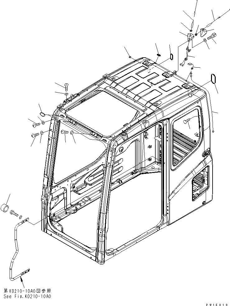 Схема запчастей Komatsu PC210-7-CG - КАБИНА (БОЛТ И АНТЕННА) (СПЕЦ-Я ДЛЯ РАЗРУШ. ЗДАНИЙ)(№-8) КАБИНА ОПЕРАТОРА И СИСТЕМА УПРАВЛЕНИЯ