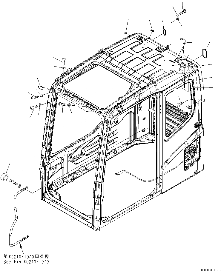 Схема запчастей Komatsu PC210-7-CG - КАБИНА (БОЛТ И АНТЕННА) (СПЕЦ-Я ДЛЯ РАЗРУШ. ЗДАНИЙ)(№9-) КАБИНА ОПЕРАТОРА И СИСТЕМА УПРАВЛЕНИЯ