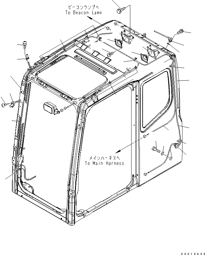 Схема запчастей Komatsu PC210-7-CG - ОСНОВН. КОНСТРУКЦИЯ (КАБИНА) (ЭЛЕКТР.) (РАДИО) (СПЕЦ-Я ДЛЯ РАЗРУШ. ЗДАНИЙ)(№-) КАБИНА ОПЕРАТОРА И СИСТЕМА УПРАВЛЕНИЯ