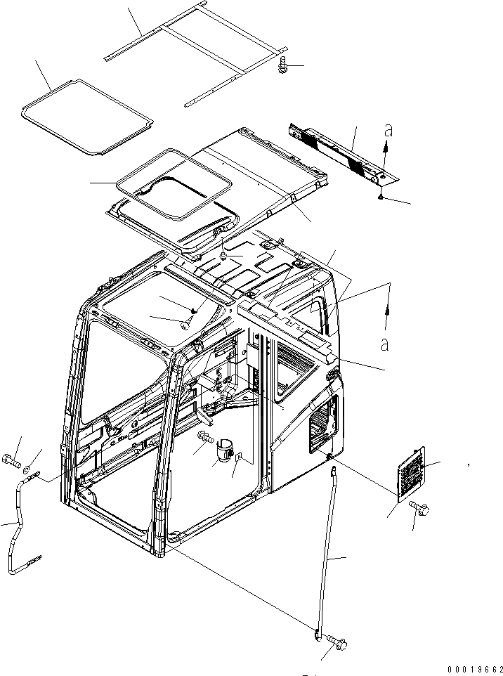 Схема запчастей Komatsu PC210-7-CG - ОСНОВН. КОНСТРУКЦИЯ (КАБИНА) (АКСЕССУАРЫ) (СПЕЦ-Я ДЛЯ РАЗРУШ. ЗДАНИЙ)(№-) КАБИНА ОПЕРАТОРА И СИСТЕМА УПРАВЛЕНИЯ