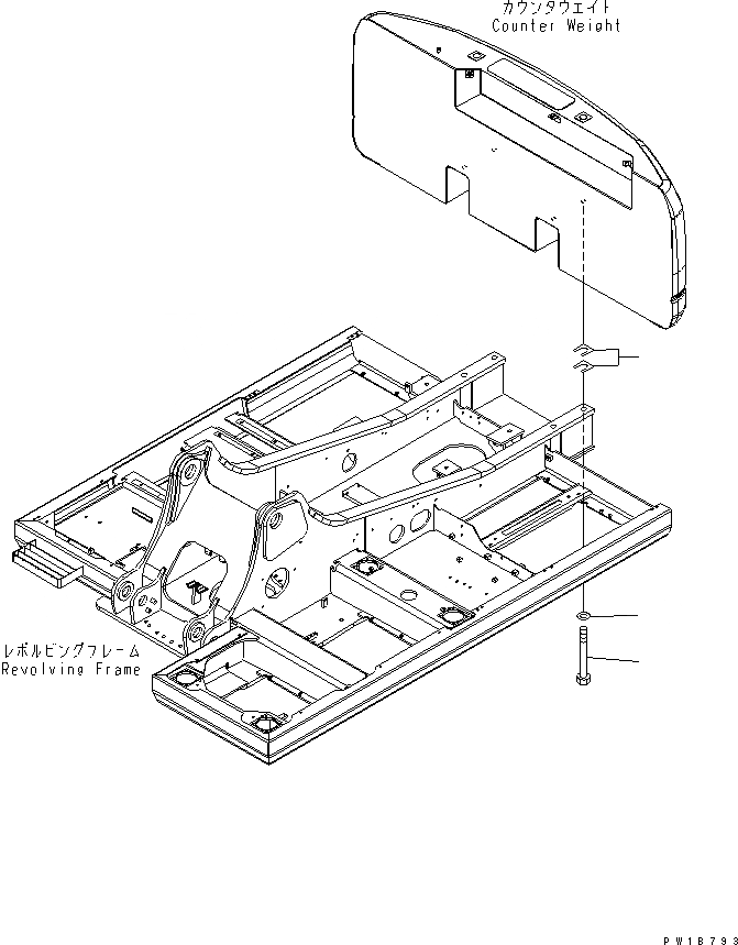 Схема запчастей Komatsu PC210-7-CG - КРЕПЛЕНИЕ ПРОТИВОВЕСА ЧАСТИ КОРПУСА