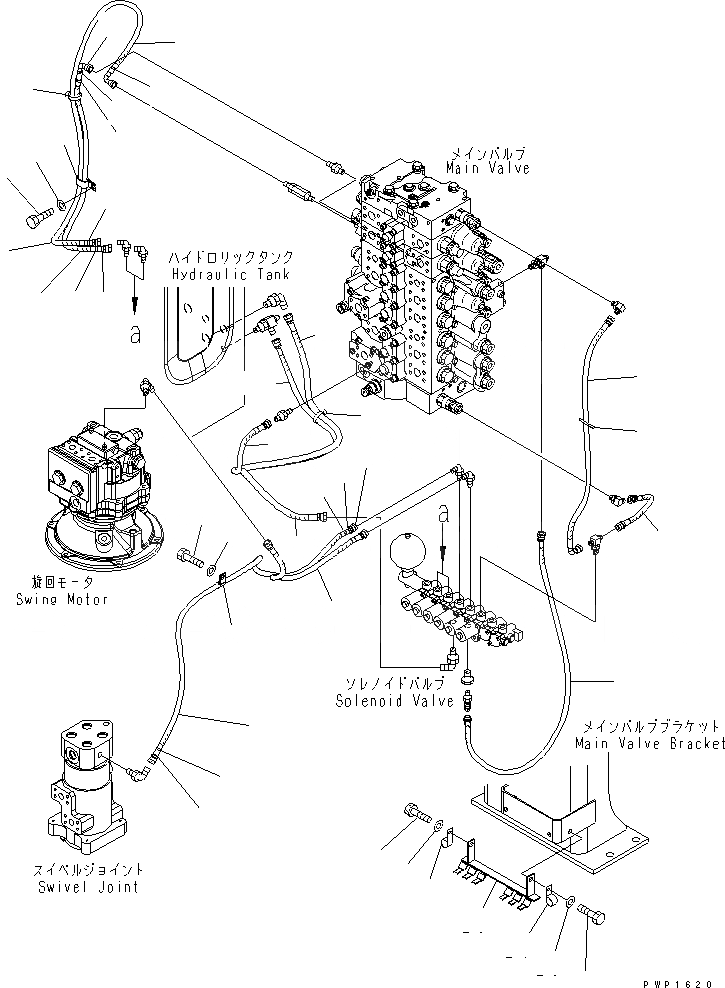 Схема запчастей Komatsu PC210-7K - СОЛЕНОИДНЫЙ КЛАПАН (ПАТРУБКИ И КОРПУС) ( НАВЕСН. ОБОРУД) ГИДРАВЛИКА