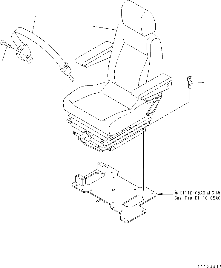 Схема запчастей Komatsu PC210-7K - СИДЕНЬЕ ОПЕРАТОРА (ПОДВЕСКА)(№K-) КАБИНА ОПЕРАТОРА И СИСТЕМА УПРАВЛЕНИЯ