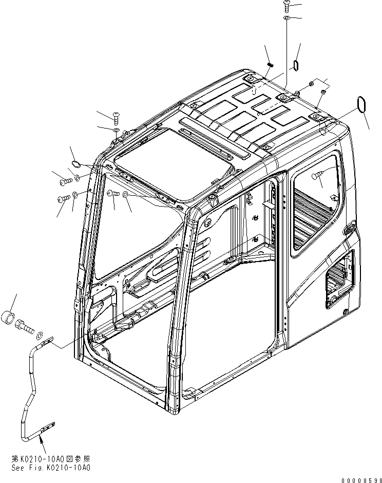 Схема запчастей Komatsu PC210-7K - КАБИНА (BLIND БОЛТ)(№K-K7) КАБИНА ОПЕРАТОРА И СИСТЕМА УПРАВЛЕНИЯ