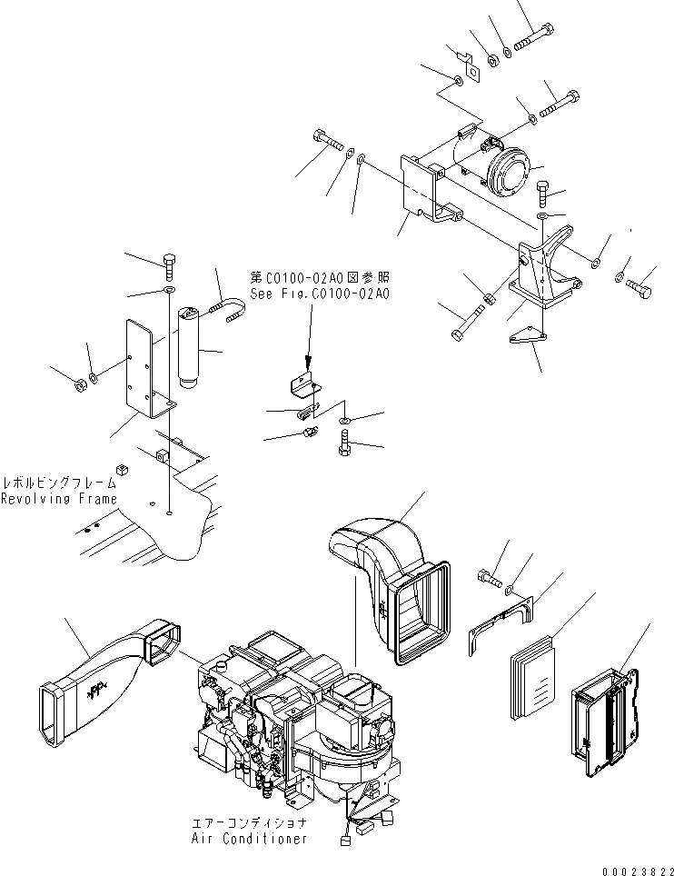 Схема запчастей Komatsu PC210-7K - КОНДИЦ. ВОЗДУХА (ВОЗДУХОВОДЫ) КАБИНА ОПЕРАТОРА И СИСТЕМА УПРАВЛЕНИЯ