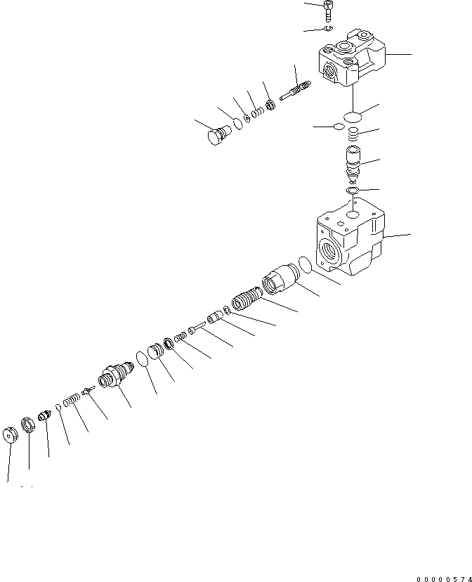 Схема запчастей Komatsu PC210-7K - ЗАКРЫВАЮЩИЙ КЛАПАН(ДЛЯ 2-СЕКЦИОНН. СТРЕЛЫ) ОСНОВН. КОМПОНЕНТЫ И РЕМКОМПЛЕКТЫ