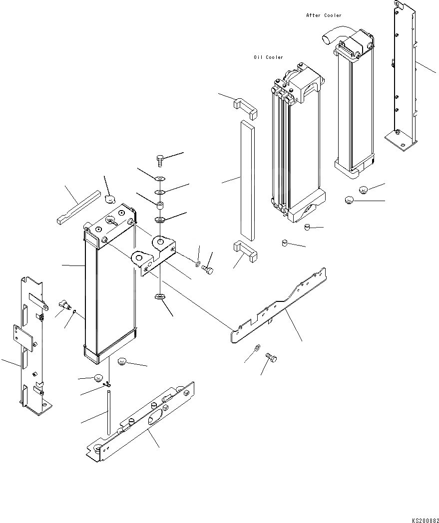 Схема запчастей Komatsu PC210-8K - ОХЛАЖД-Е (РАДИАТОР СЕРДЦЕВИНА) C СИСТЕМА ОХЛАЖДЕНИЯ