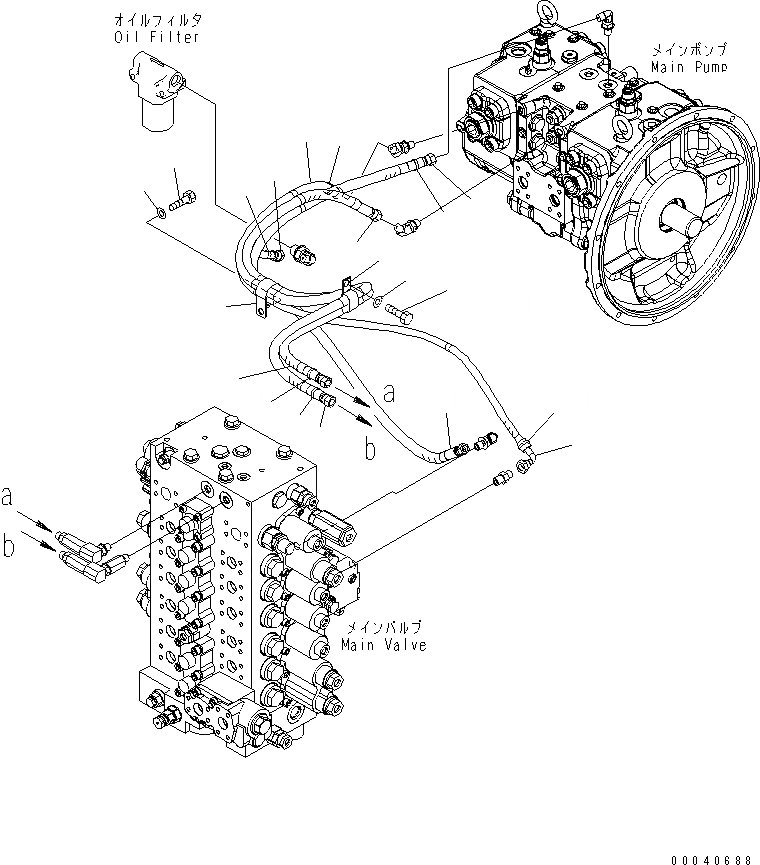 Схема запчастей Komatsu PC210-8K - LS ЛИНИЯ H ГИДРАВЛИКА