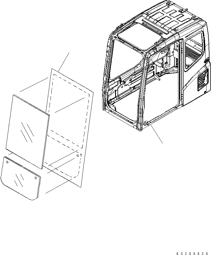 Схема запчастей Komatsu PC210-8K - OPERATORґS КАБИНА ОКНА ЩИТКИ (ДЛЯ OPG ФРОНТАЛЬНАЯ ЗАЩИТА) K OPERATORґS ОБСТАНОВКА И СИСТЕМА УПРАВЛЕНИЯ