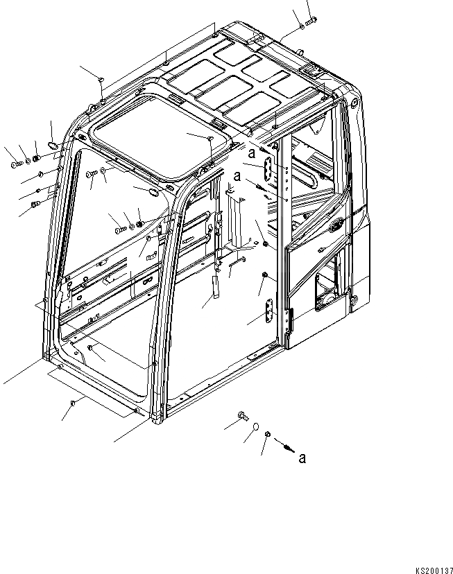 Схема запчастей Komatsu PC210-8K - ОСНОВН. КОНСТРУКЦИЯ (OPERATORґS КАБИНА) (BLIND БОЛТ) (РАЗРУШ. ЗДАНИЙ ОСНОВ.) K OPERATORґS ОБСТАНОВКА И СИСТЕМА УПРАВЛЕНИЯ