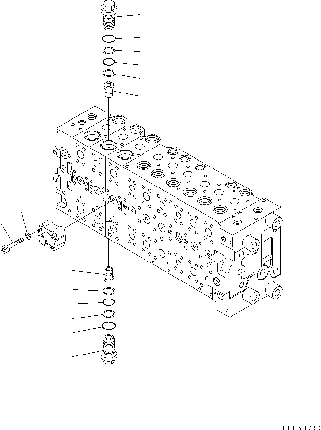 Схема запчастей Komatsu PC210-8K - ОСНОВН. КЛАПАН (-АКТУАТОР) (/) (ДЛЯ 2-СЕКЦИОНН. СТРЕЛЫ) Y ОСНОВН. КОМПОНЕНТЫ И РЕМКОМПЛЕКТЫ