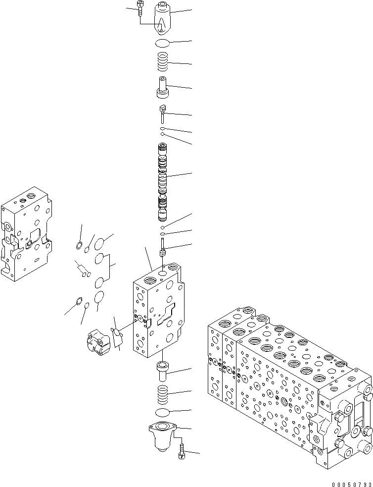 Схема запчастей Komatsu PC210-8K - ОСНОВН. КЛАПАН (-АКТУАТОР) (/) (ДЛЯ 2-СЕКЦИОНН. СТРЕЛЫ) Y ОСНОВН. КОМПОНЕНТЫ И РЕМКОМПЛЕКТЫ