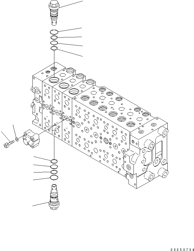 Схема запчастей Komatsu PC210-8K - ОСНОВН. КЛАПАН (-АКТУАТОР) (/) (ДЛЯ 2-СЕКЦИОНН. СТРЕЛЫ) Y ОСНОВН. КОМПОНЕНТЫ И РЕМКОМПЛЕКТЫ