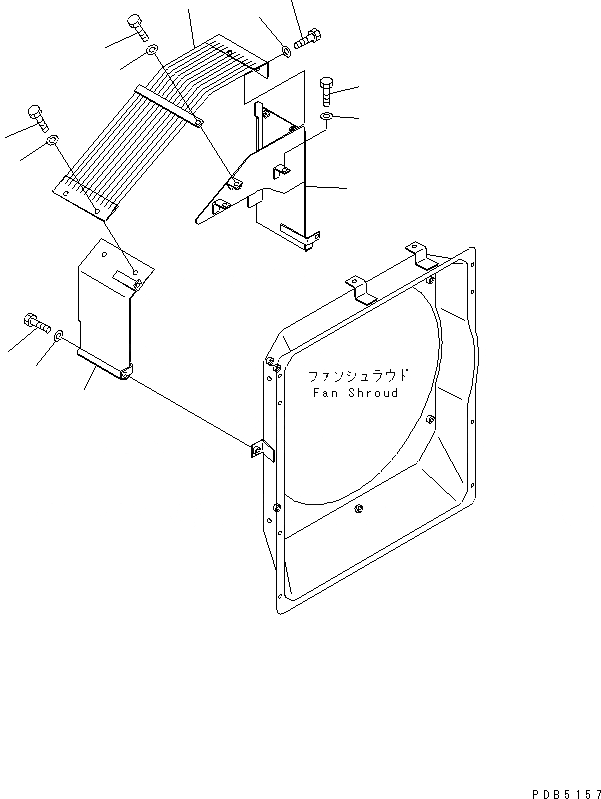 Схема запчастей Komatsu PC210LC-6G - ЗАЩИТА ВЕНТИЛЯТОРА(№9-979) СИСТЕМА ОХЛАЖДЕНИЯ